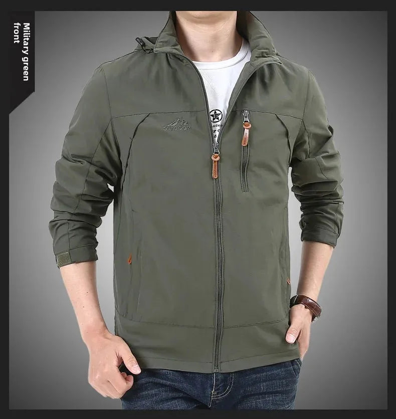 Gorpcore Jacket Men's Military Tactical Hunting Jacket Men's Autumn Casual Waterproof Windbreaker Men's Coat Pocket Work Clothes