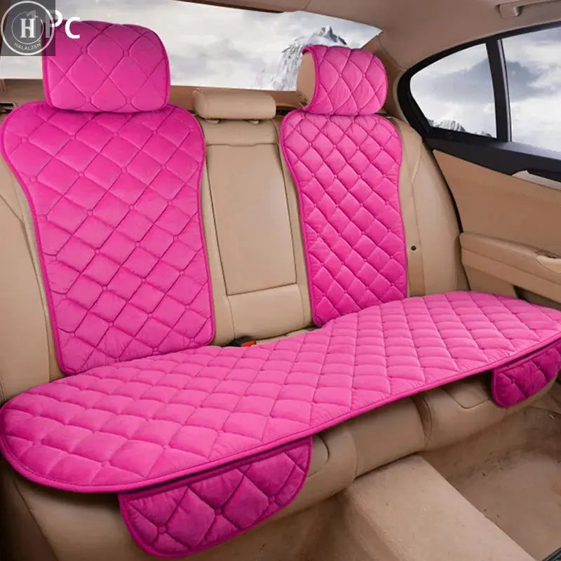 Pink Car Seat Cover For Women Girls Cute Car Seat Cushion Universal Plush Interior Protection Mat Pad Auto Cover Accessories HALALZEN