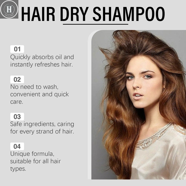 Dry Shampoo Spray Instant Volume Boost Oil Control No Water Needed Portable Clean Hair Fluffy and Shiny Hair Care Shampoo Spray HALALZEN