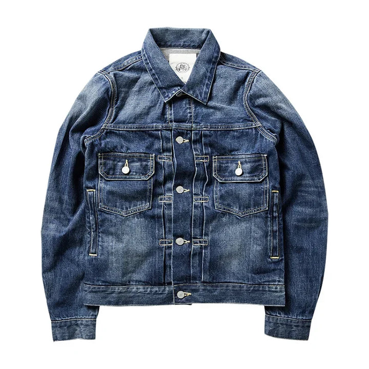 Red Tornado 101 Jean Jacket Damaged Dark Wash 14oz Blue Sevledge Denim Trucker Jkt