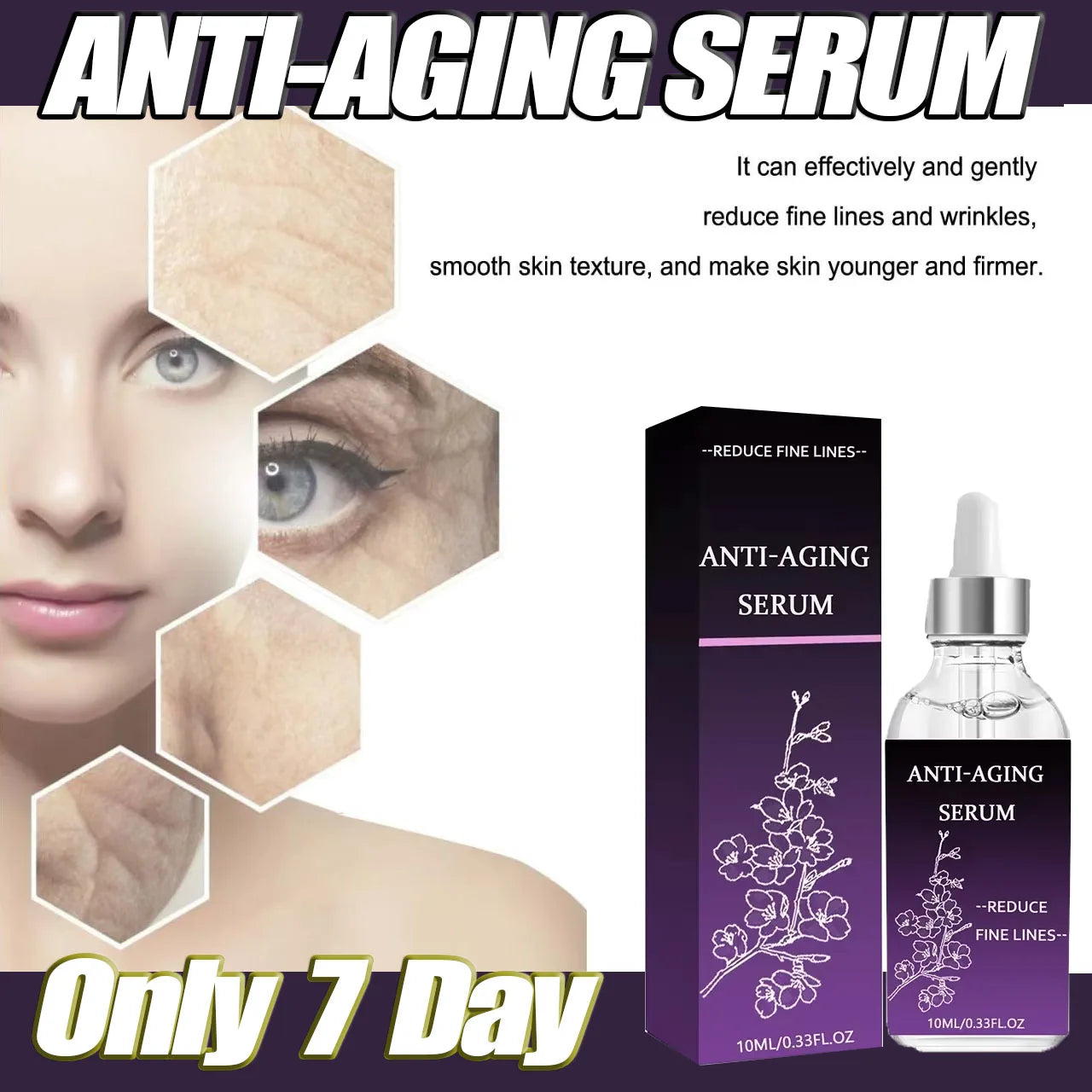 Premium Anti-Wrinkle Hyaluronic Acid Serum - Reduces Fine Lines Deep Hydration Firms Skin Fast Absorption Non-Greasy HALALZEN