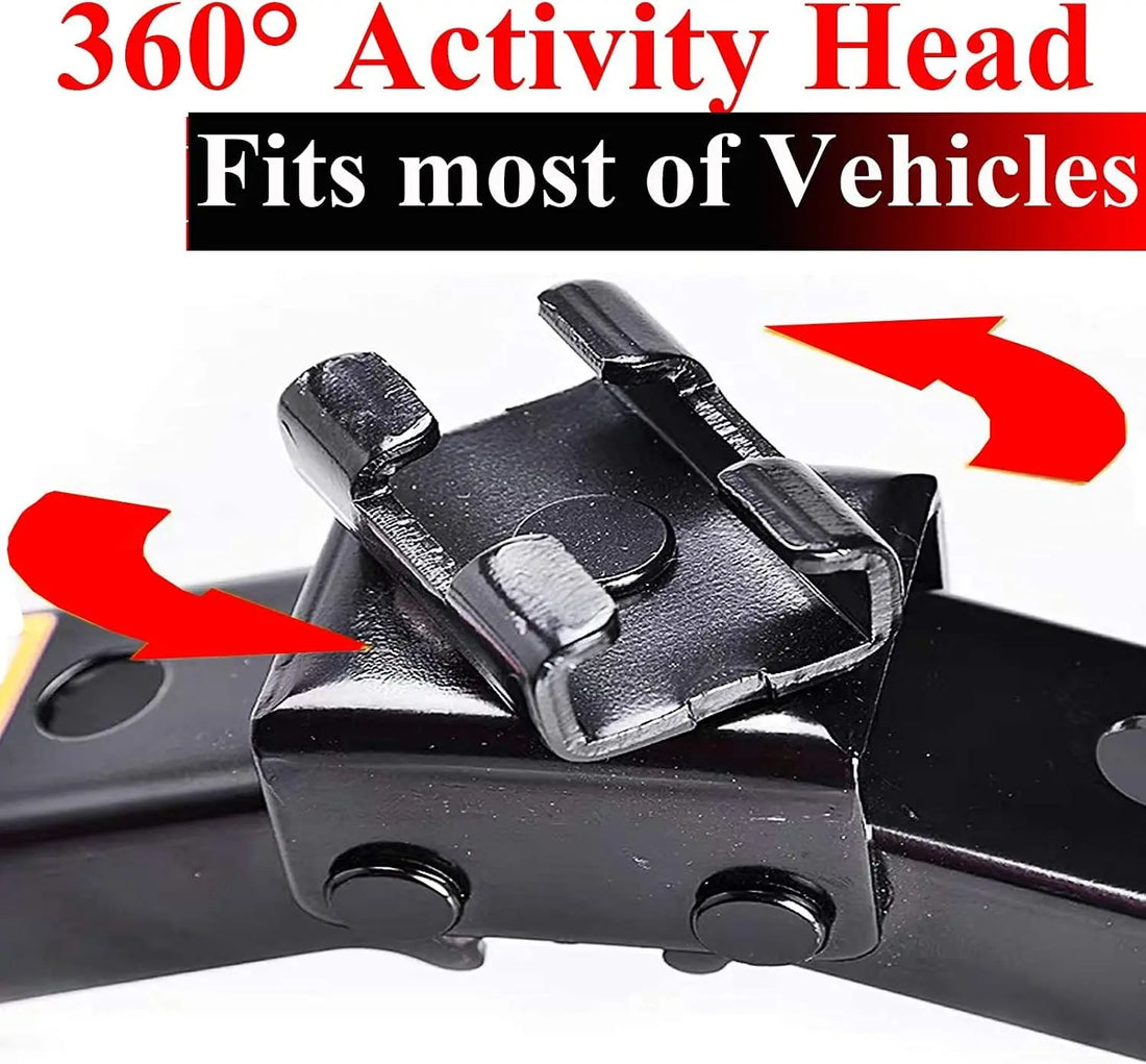 DayPlus Car Jack Trolley with Hand Crank,2Tonne for Cars, SUVs, MPV Small Trucks, Lifting Height 105-385 mm, Black