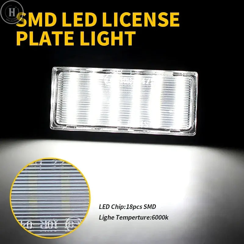 2Pcs For Hyundai I10 I20 Ioniq Veloster Genesis Coupe Tiburon Kia Rio Soul Picanto NO Error LED Number License Plate Light Lamps HALALZEN