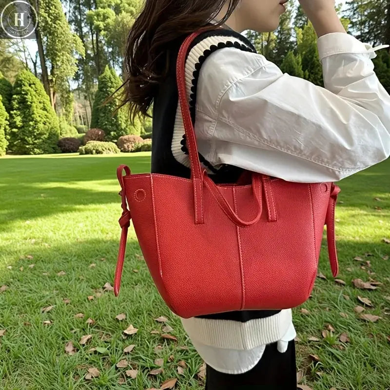 Stylish Casual Tote Bag, Large Capacity PU Leather Handbag Women Wing Bag, Fashionable Woman Bags, Commuting Shoulder Armpit Bag HALALZEN