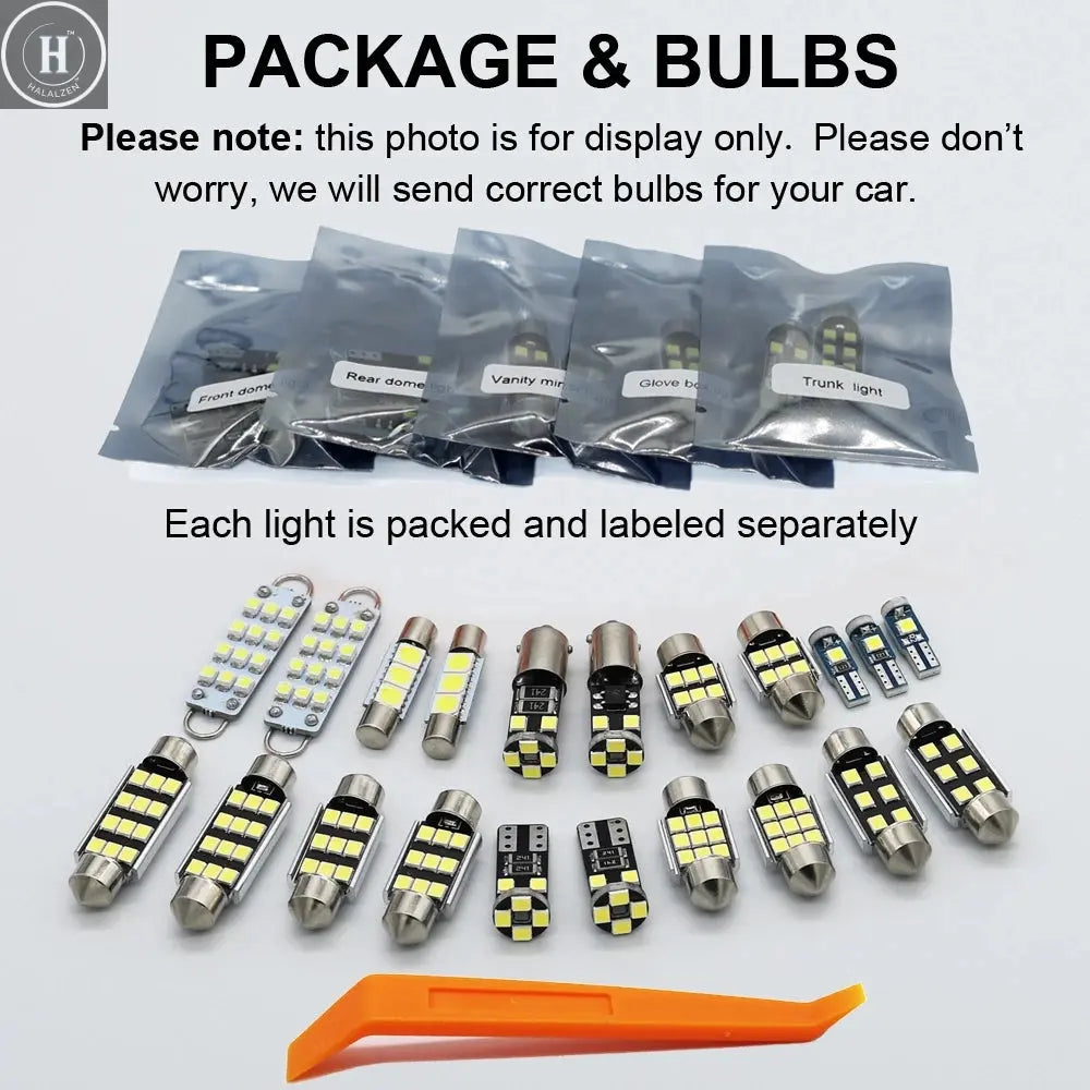 15Pcs LED Bulb Interior Dome Map Light Door Courtesy Trunk Lamp Kit For Dodge Charger 2005- 2019 2020 2021 2022 Car Accessories HALALZEN