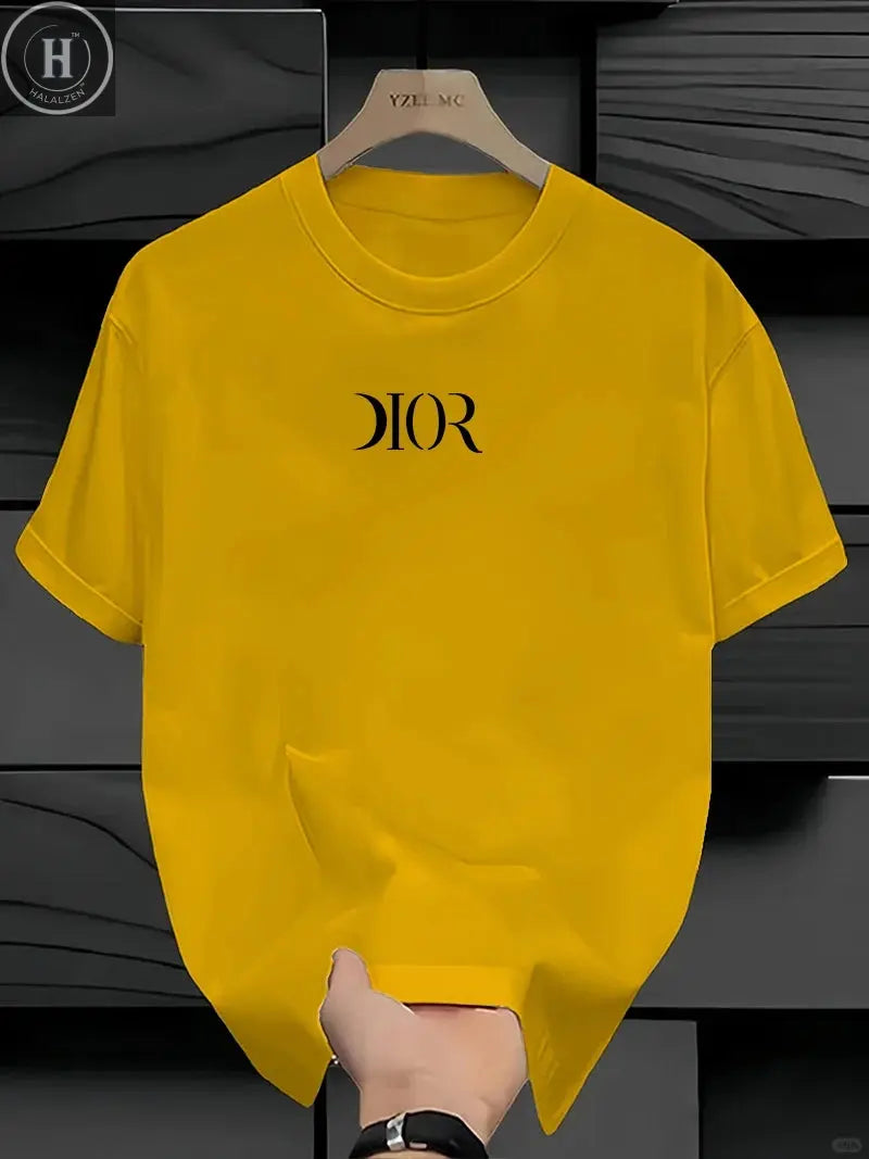 New Summe Luxury Brand T-shirt Pure Cotton Flat Print Large Size Round Neck Short Sleeve Men's and Women's Top T-shirt HALALZEN