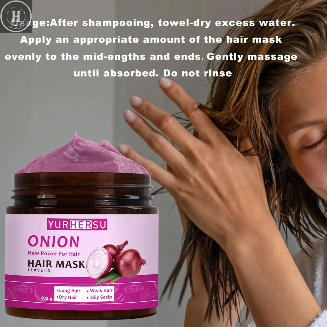 Onion essence deep nourishing wash free hair mask can naturally repair dry and damaged hair HALALZEN