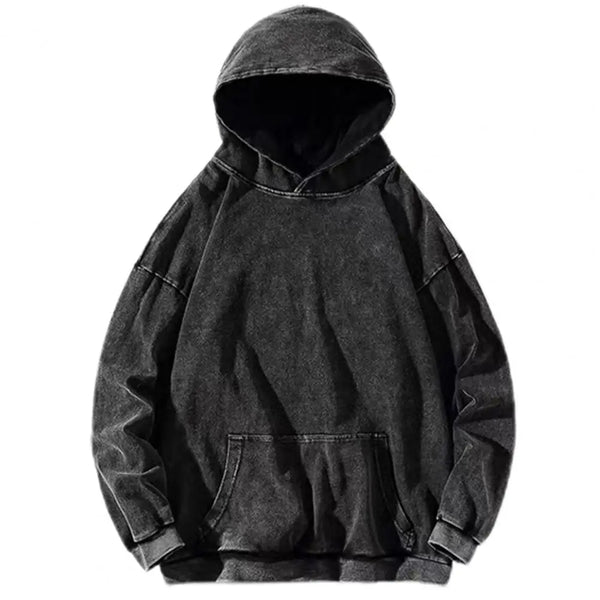 Hooded Hoodie Vintage Unisex Hop Streetwear Hoodie with Big Patch Pocket Loose Thick Long Sleeve Pullover for Men Women Vintage