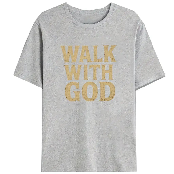 Spiritual Walk With God Tee Shirt Motivational Christian Gift Unisex Religious Apparel Faith Based Graphic T-Shirt Casual Top