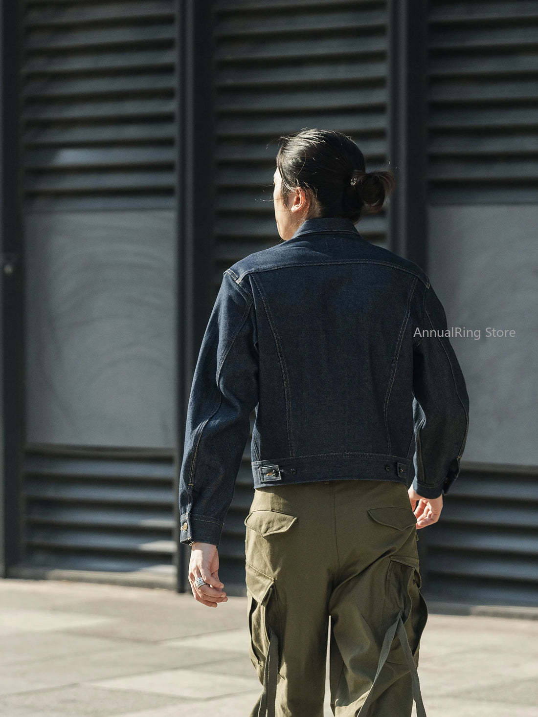 NON STOCK FLYERS Primary Color Left Oblique Anti-shrink Denim 101J Short Denim Jacket Retro Knight Jacket