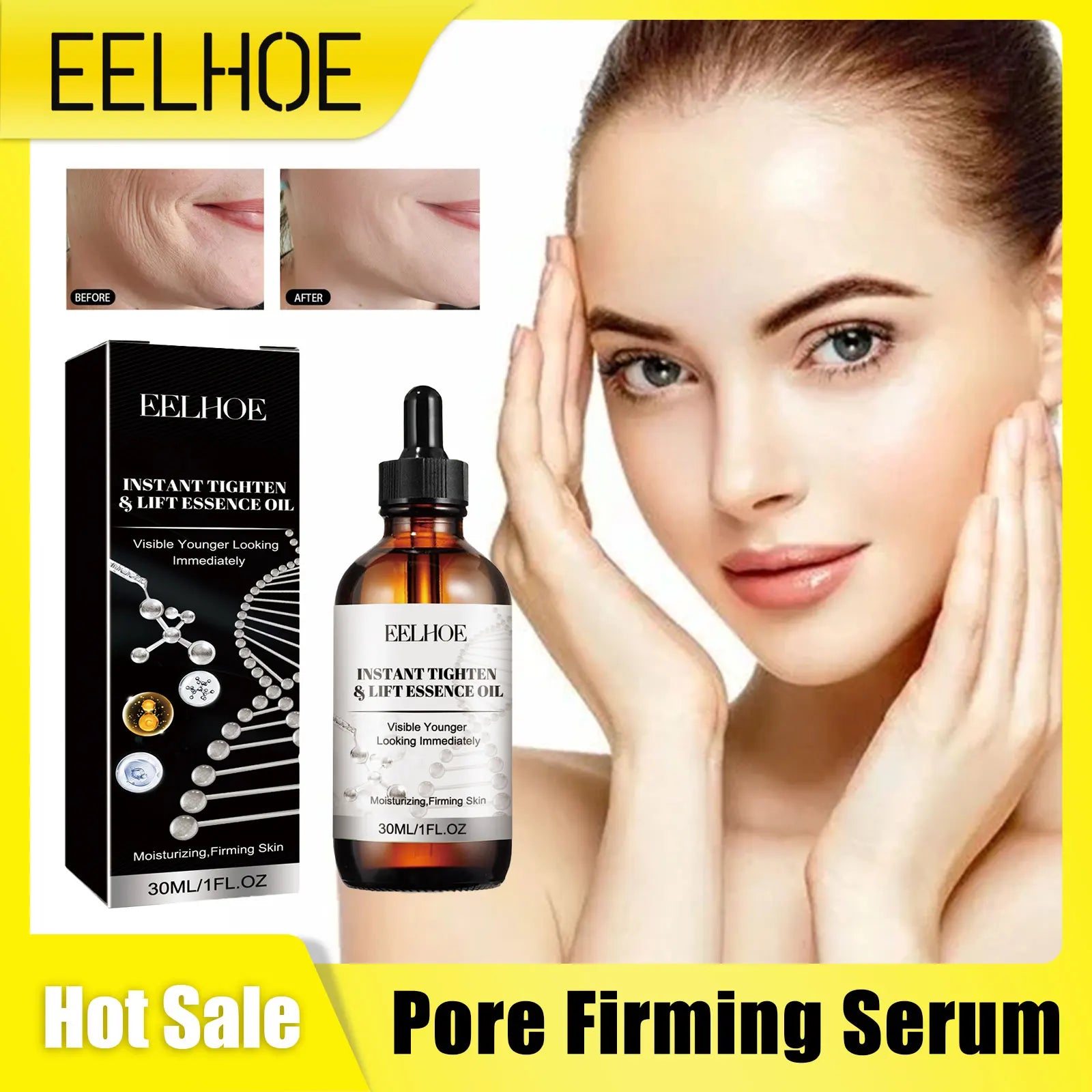 EELHOE Organic Natural Pure Essential Oil for Face Lifting Products Nourishing Skin Firming Sagging Anti Wrinkle Face Oil Serum HALALZEN