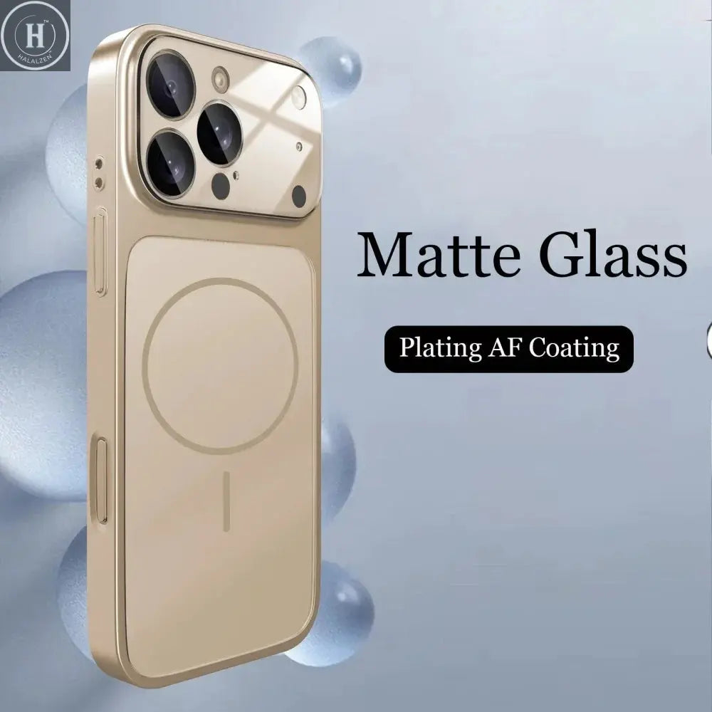 Glass Nano Matte Case For iPhone 17 Pro Max 17Air 17Pro 16 15 14 13 Pro Max Cover Magnetic Wireless Charge Armor Funda Halalzen UK