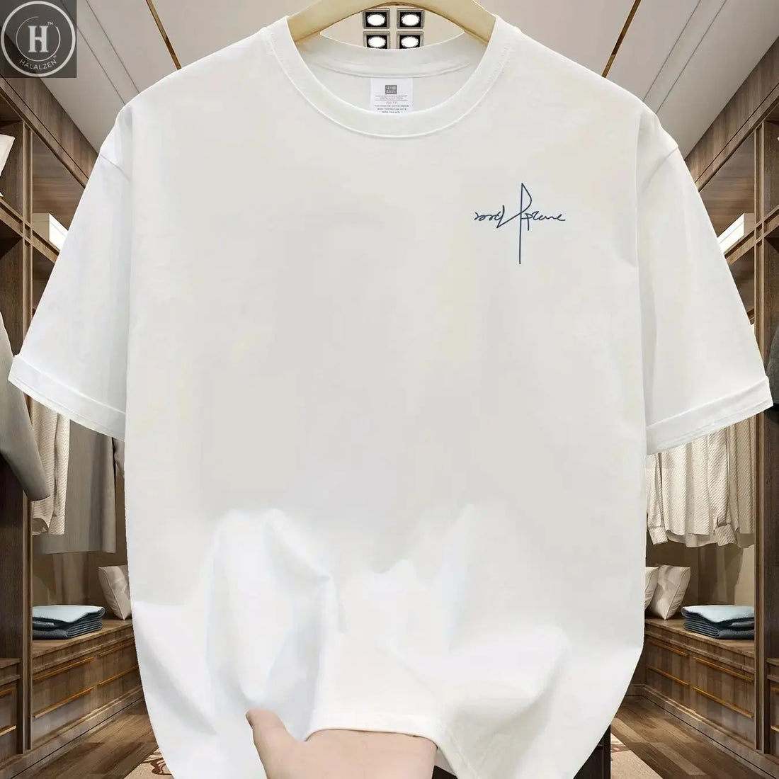 Summer Men's 100% Cotton Casual Sports Loose Large Size Letter Pattern Printed Comfortable Round Neck Short Sleeve T-shirt Top HALALZEN