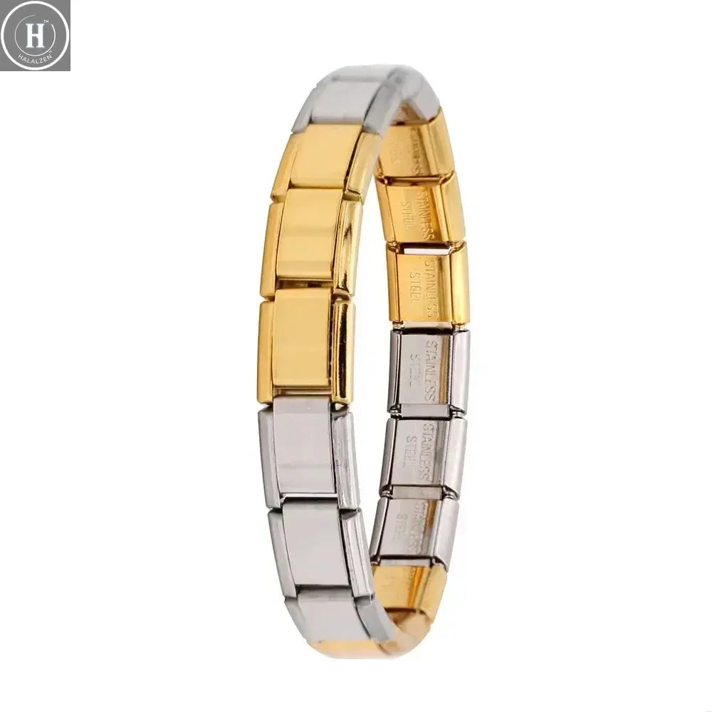 Hapiship New Women's Jewelry 9mm Width Italian Elastic Charm Bracelet Fashion Stainless Steel Bangle ST- HALALZEN