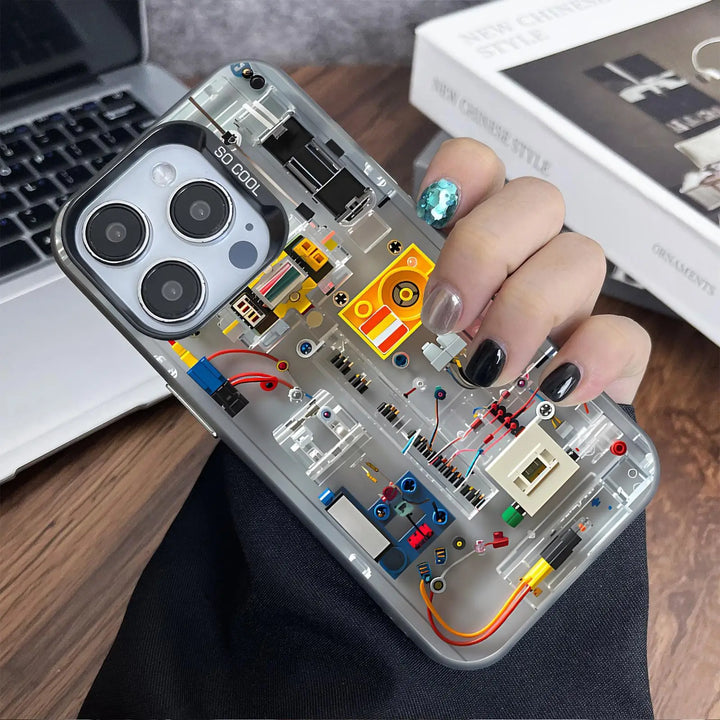 Mechanical Structure Pattern Phone Case, Anti-drop Phone Protective Compatible with IPhone 16 Pro Max 15 Pro 14Plus 13 12 11