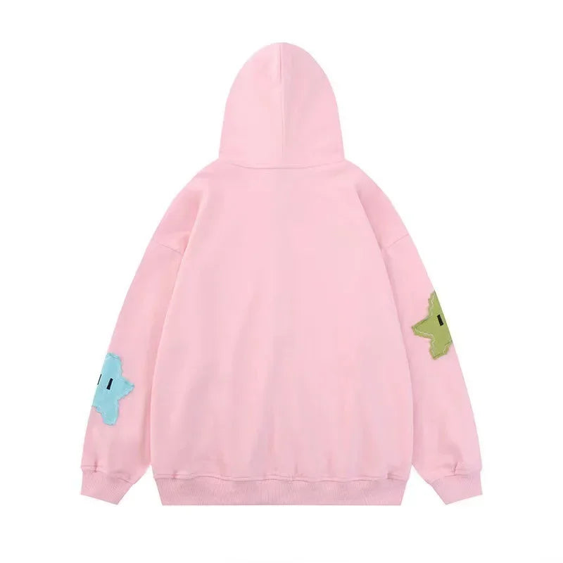 American Star Embroidery Loose Zipper Sweatshirts Autumn New Casual Long Sleeves Women Hoodie Coat High Street Trendy Y2k Jacket