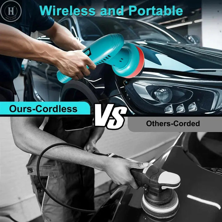 Handheld Wireless Car Paint Waxing and Polishing Machine Cordless Car Polisher 3Speed Automobile Polishing Sealing Glaze Machine HALALZEN