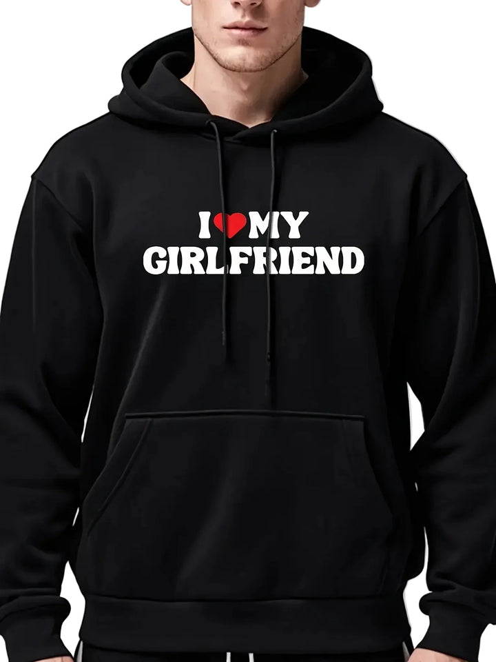Men'S "I Love My Girlfriend" Hoodie - Soft Non-Stretch Knit Pullover Sweatshirt, Everyday & Valentine'S Gift for Boyfriend