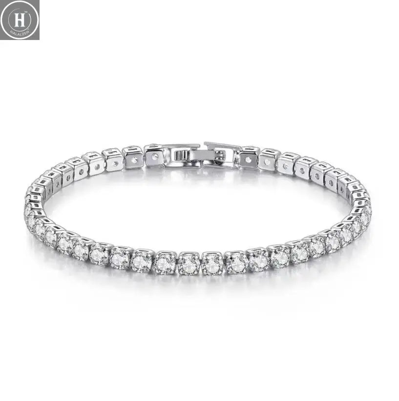Real 3MM D VVS Moissanite Tennis Bracelet Passes Diamond Sparkling Test Solid S925 Jewelry Wedding Women Gift HALALZEN