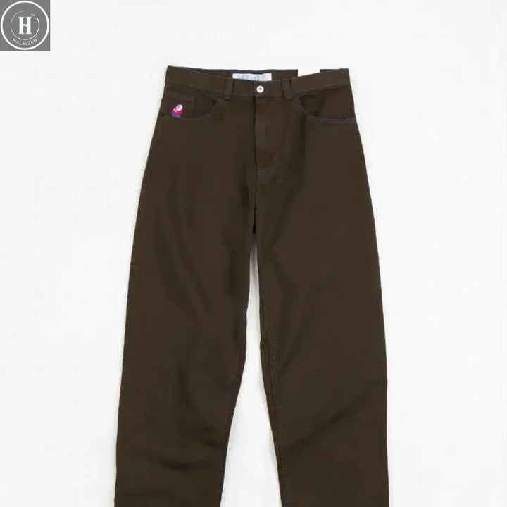 Hip Hop Retro Blue Cartoon Embroidery Jeans for men Gothic Baggy Streetwear Polar Big Boy Jeans Mens Fashion Wide Leg Trouser HALALZEN