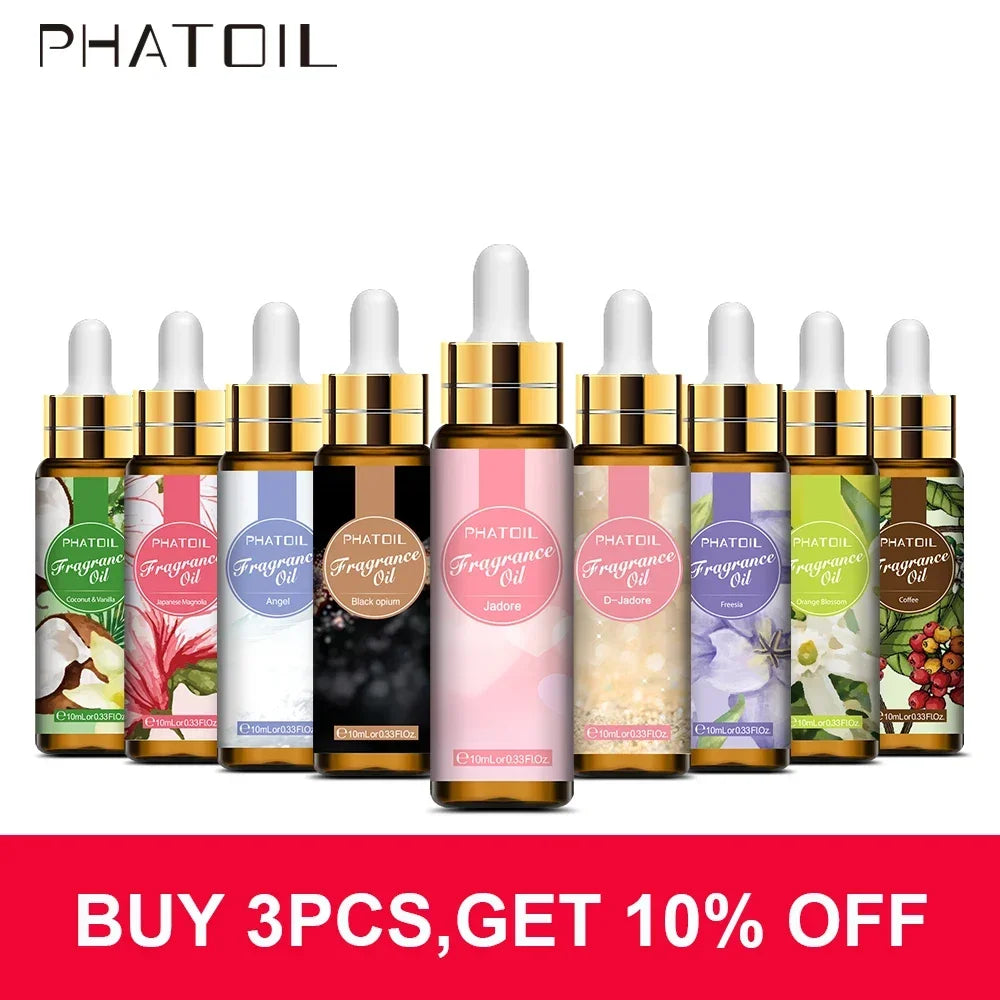 10ml with Dropper Coconut Vanilla Fragrance Oil for Making White Musk Orchid Coffee Magnolia Peach Lime  Bubble Gum Aroma Oil HALALZEN