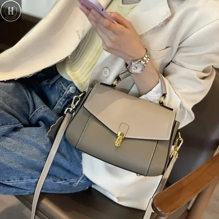 Genuine Leather Women's Bag New Trendy All-match Messenger Shoulder Bag Ladies Fashion First Layer Cowhide Handbag High Quality HALALZEN