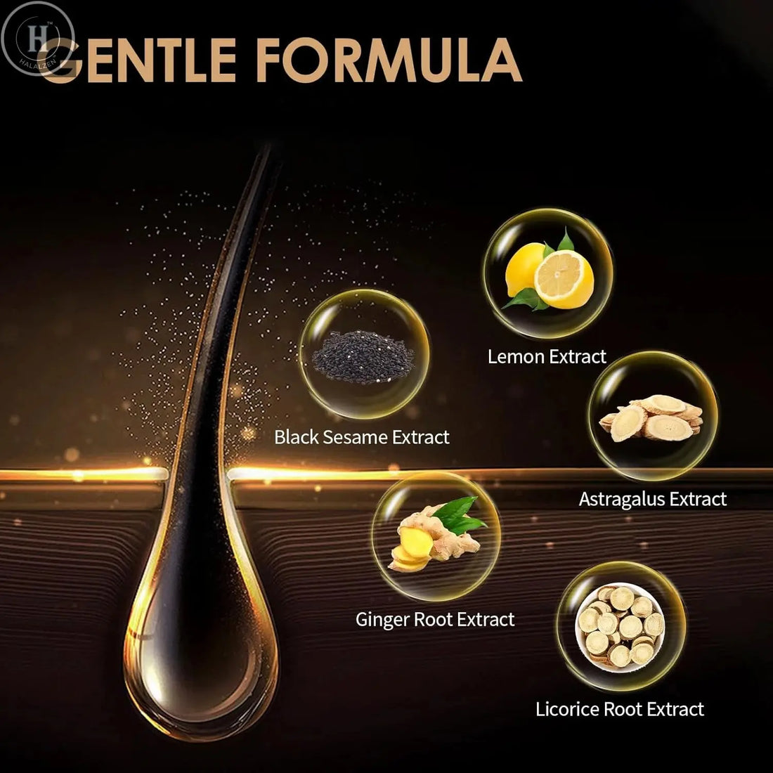 Root Activation Shampoo - Natural Herbal Extract, Keratin and Biotin Make Your Hair Refreshing Dry, Damaged and Thicker Hair HALALZEN