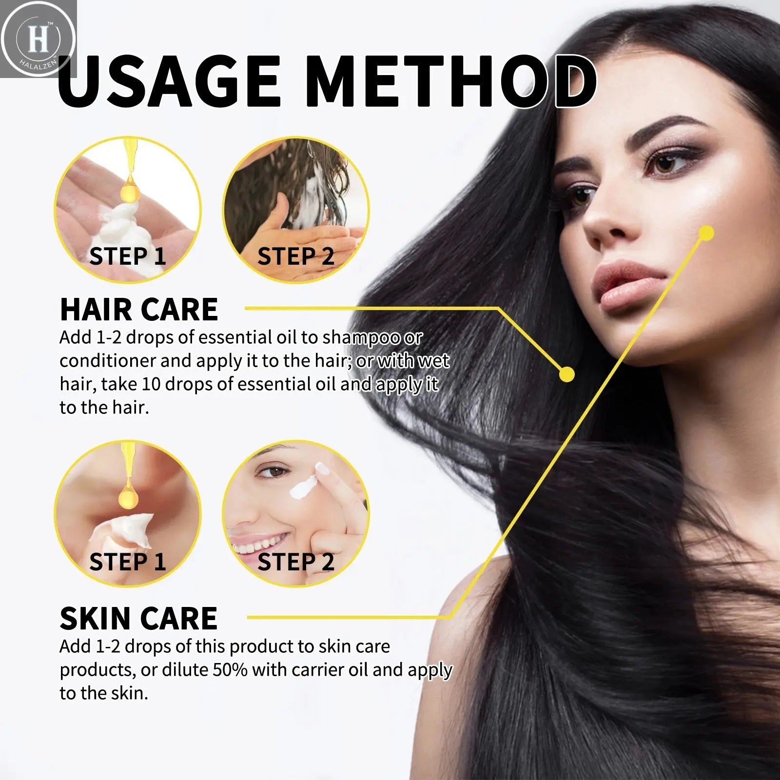 Hair growth essential oil. Effectively repair baldness and hair loss symptoms HALALZEN