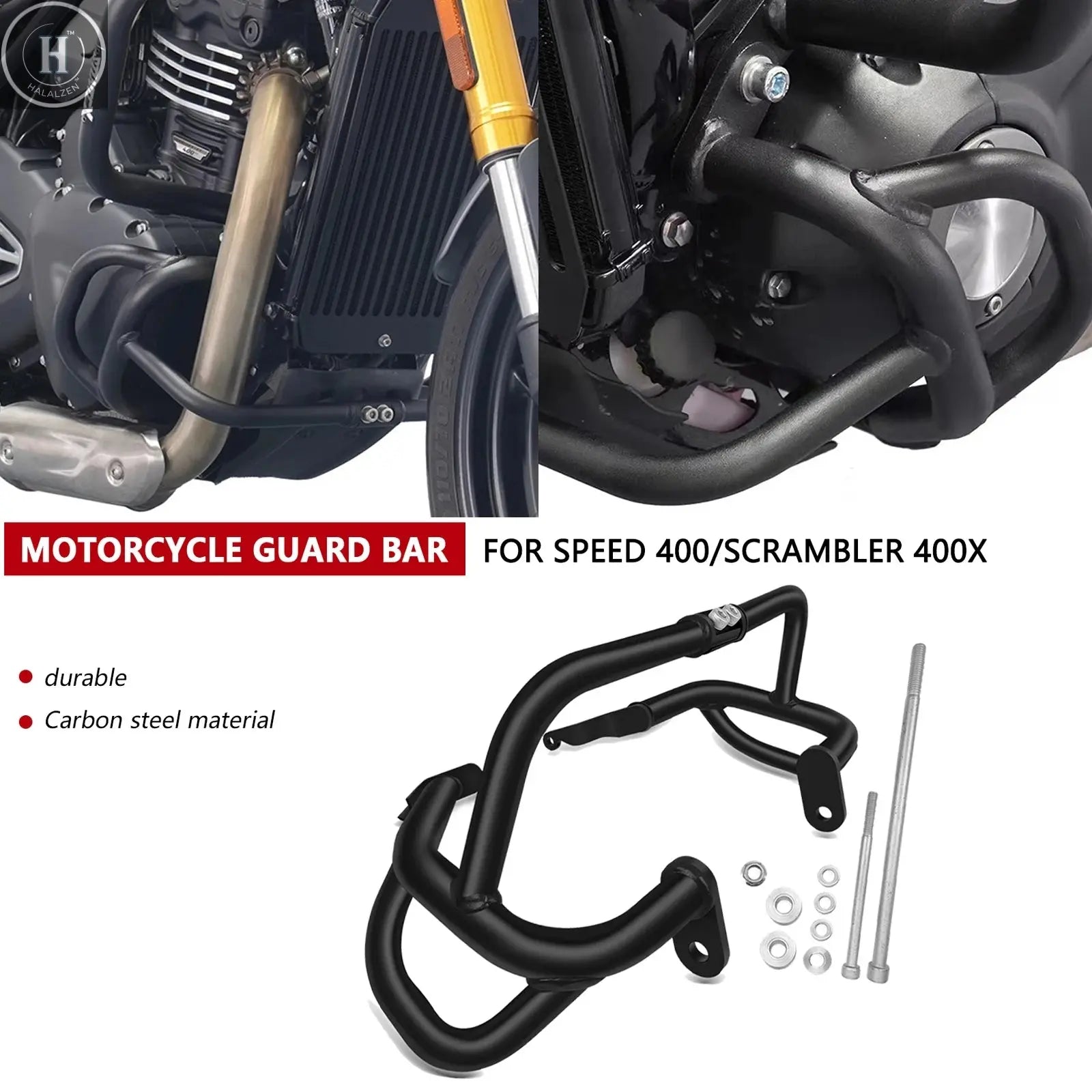 For Motorcycle Crash Bar Engine Guard Frame Protector Bumper Kit Speed400 SCRAMBLER 400 X 2024 2025 Speed 400 Scrambler 400X HALALZEN