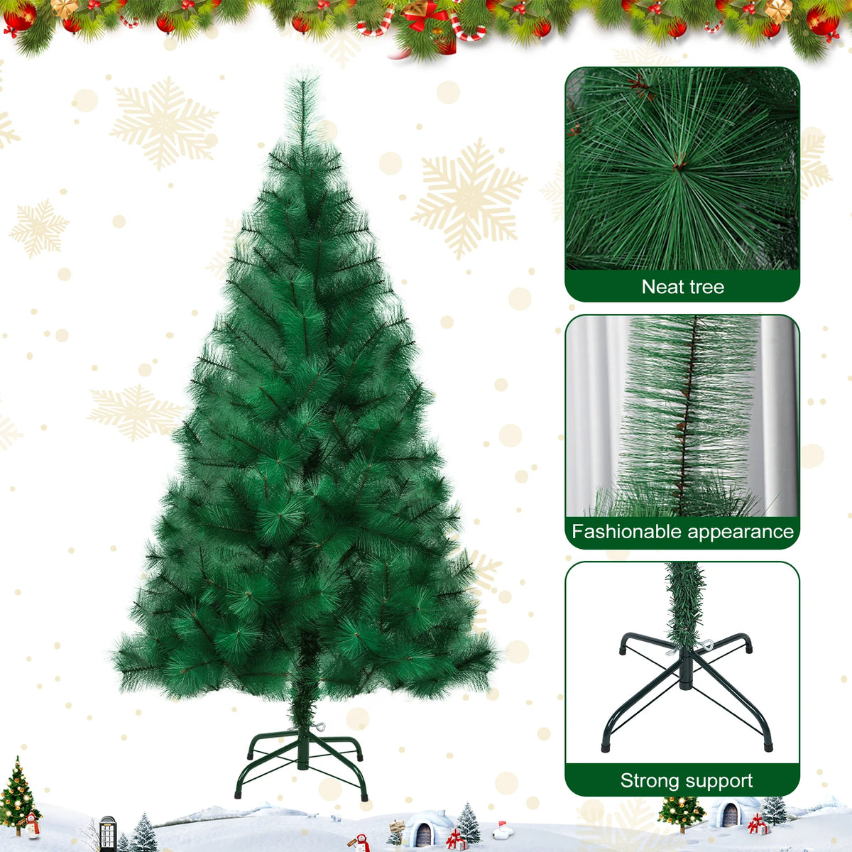 5/6/7FT Artificial Christmas Tree, Imitation Pine Needle Christmas Tree, Simulated Pine Needle Xmas Tree, Winter Party