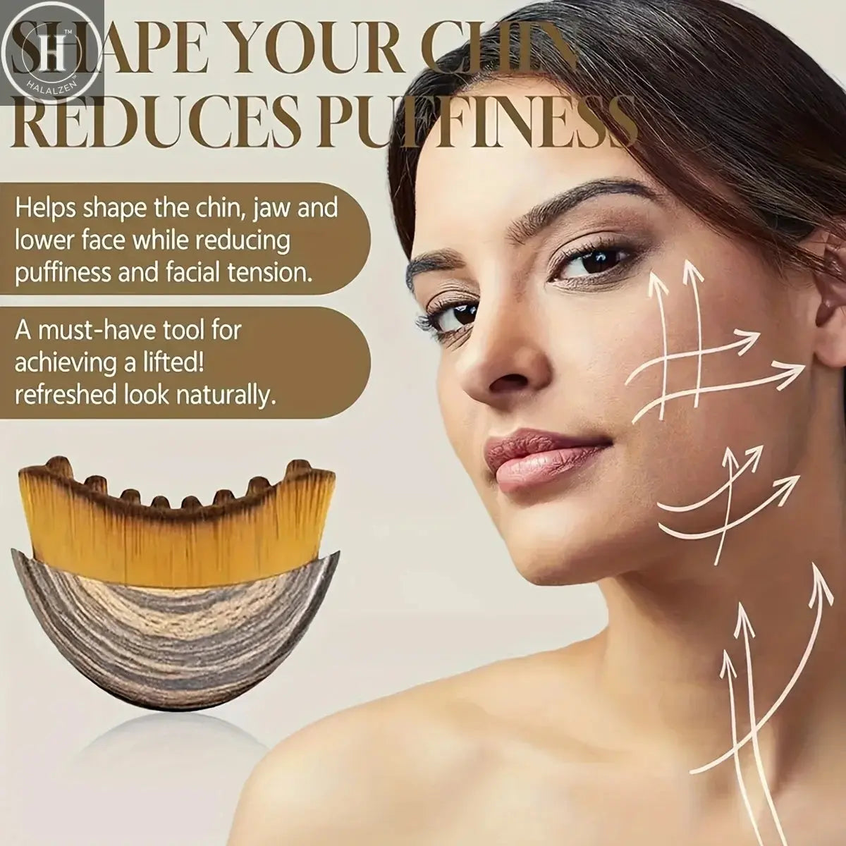 1/3 Pack Lymphatic Contour Facial Brush Gua Sha Eye and Neck Care Brush Lymphatic Contour Brush Crescent Brush Facial Brush Massage Care Brush Cleansing Brush HALALZEN