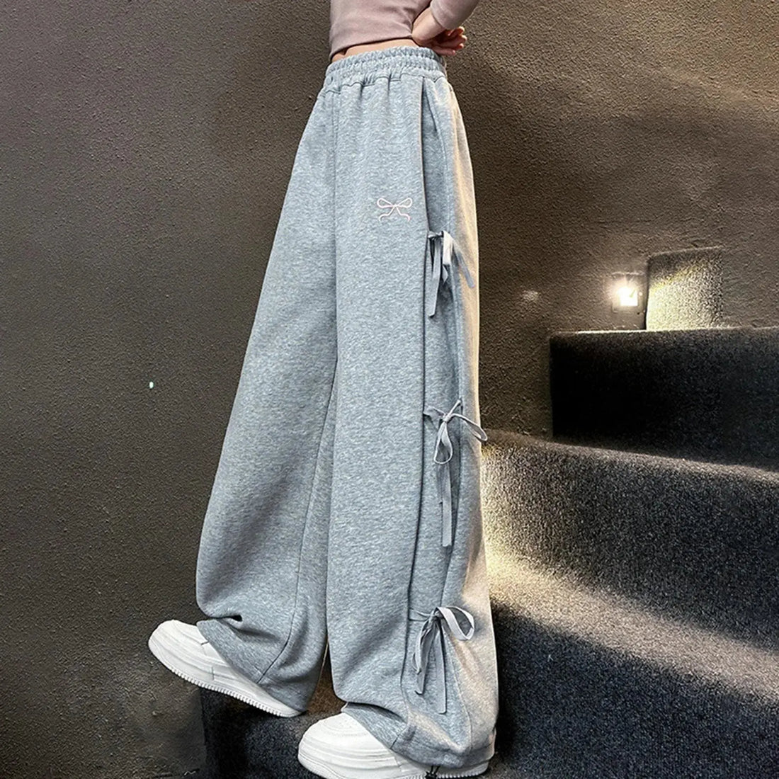 Girls Outfits Size 5 Children's Girls Spring Jogging Bottoms Fashion Plain Bow Sweatpants With Wide Toddler Girls Snow Pants 5t Halalzen UK