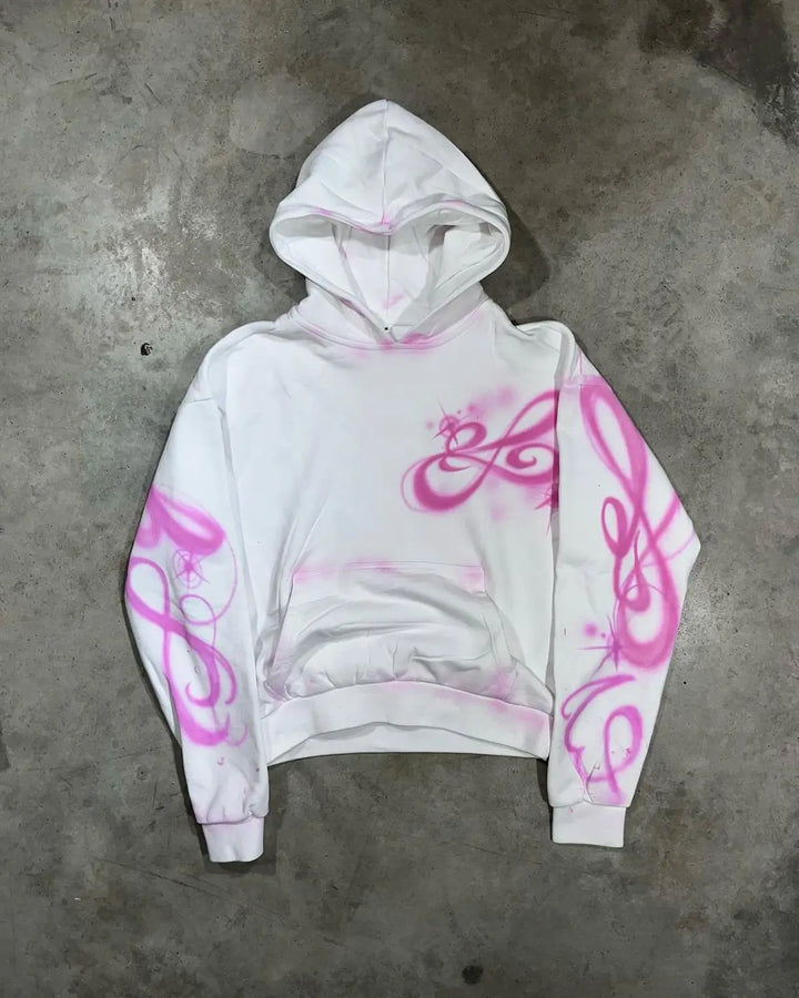 2025 New Y2K Retro Street Style Strange Letter Stripe Printed Street Hot Girl Men and Women Loose and Versatile Hoodie