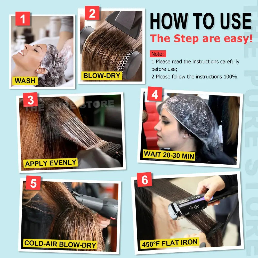 PURC 8% Keratin Smoothing Treatment Frizzy Removal Brazilian Keratin Curly Hair Care Products Salon Professional 1000ml HALALZEN