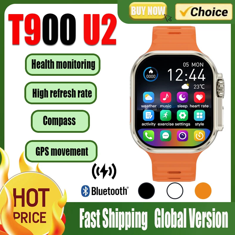 2025 T900 Ultra 2 Smart Watch Men 49mm Series 8 2.3 "AMOLED Screen NFC Compass Waterproof For Apple Watch IWO Ultra 8 Smartwatc