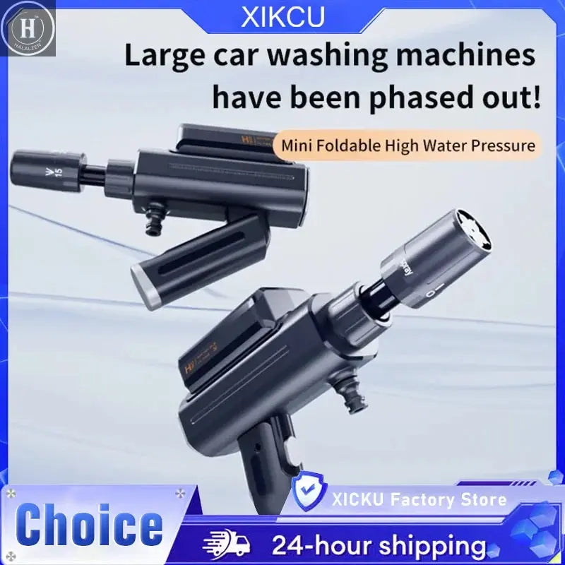 High-Power Lithium Battery Car Wash Gun Wireless High-Pressure Car Wash Water Gun Household Car Wash Gun Rechargeable Spray Gun HALALZEN