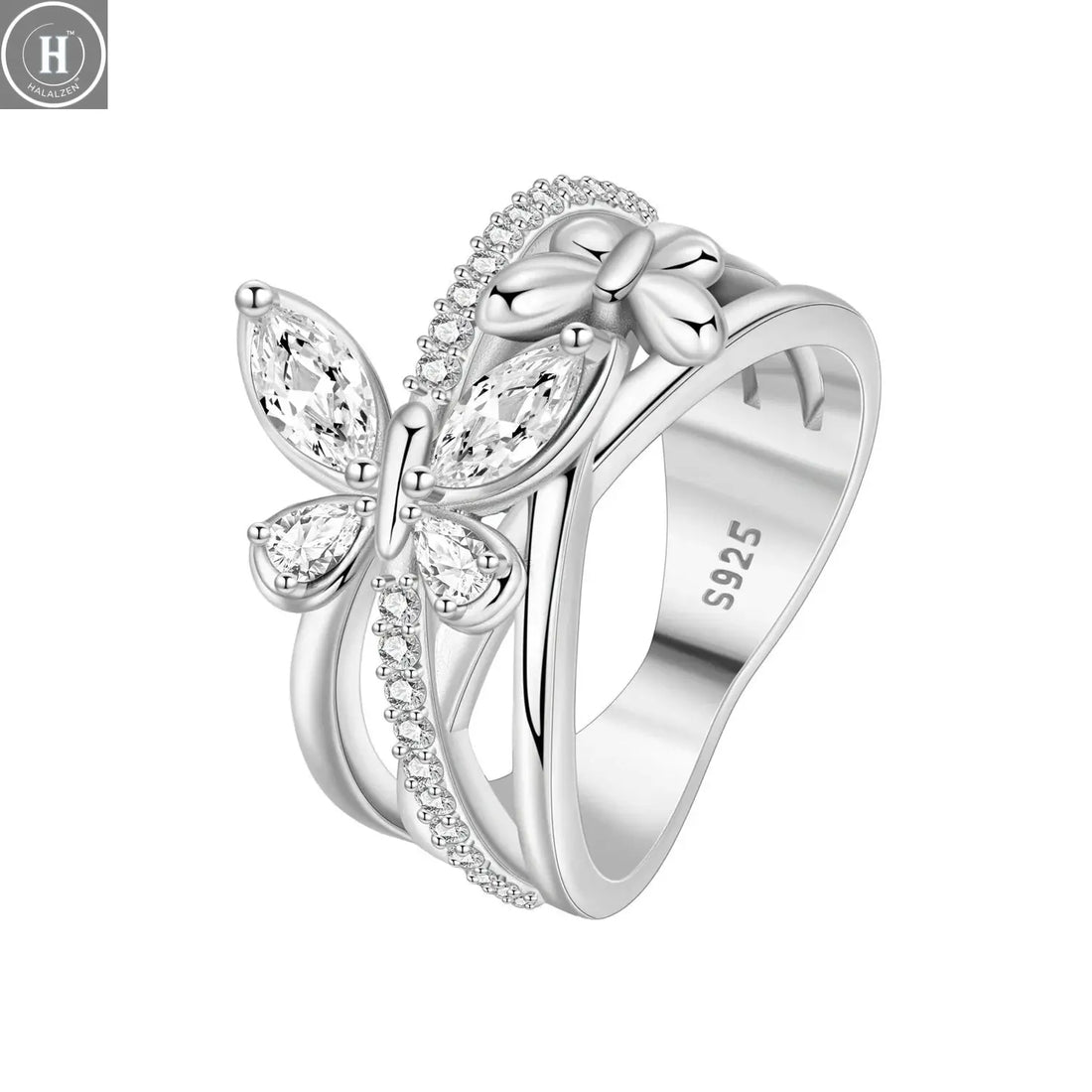 CYCUFF 925 Sterling Silver Designed Simple Fashion 3-Ring Rings Closed Ring for Women Birthday Party Jewelry Gift Ring Comfort HALALZEN