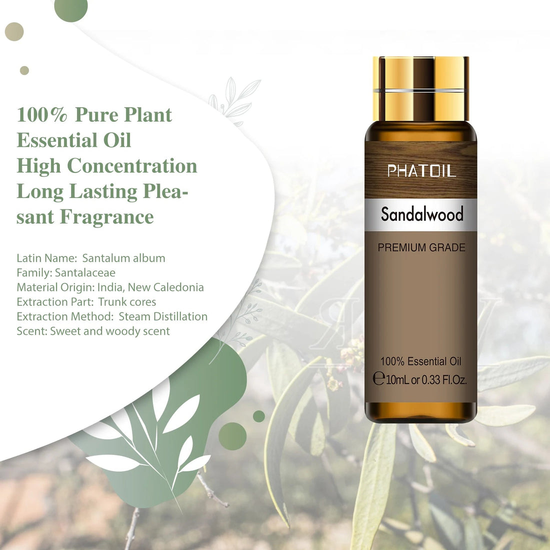 PHATOIL 10ml Sweet Orange Pure Essential Oil with Dropper for Humidifier Diffuser Myrrh Pine Needles Tangerine Thyme Aroma Oils HALALZEN