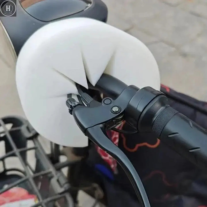 360° Cycle Motorcycle Handlebar Windproof Cotton Wavy Bike Hand Handlebar Cover Wind Block Spong Protector Winter Outdoor Riding HALALZEN