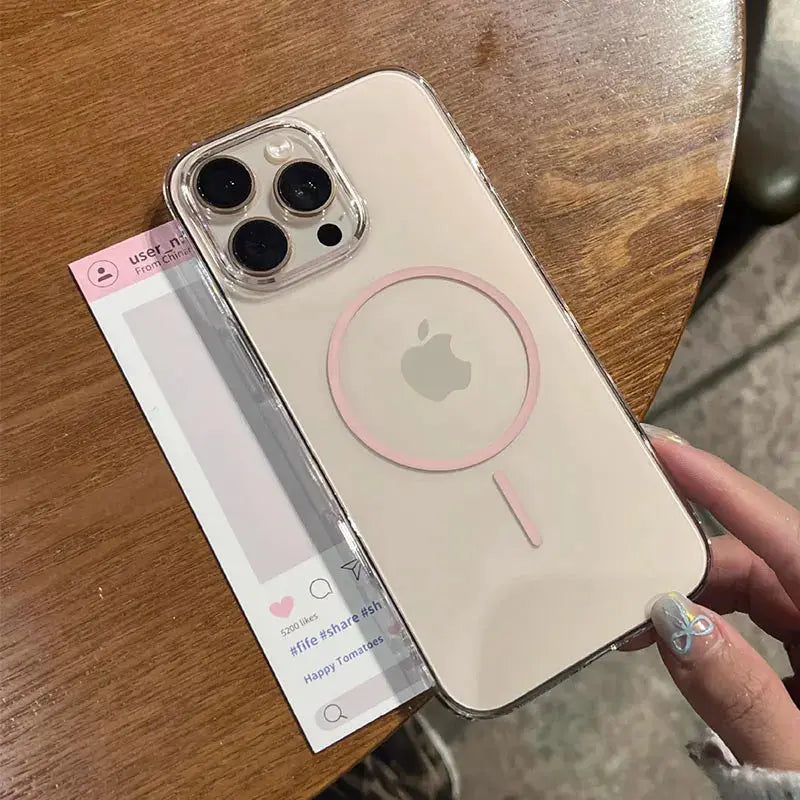 Luxury Magnetic Wireless Charge For Magsafe Case for iPhone 16 15 14 13 12 11 Pro XR XS Max 7 8 Plus Transparent Case Back Cover Halalzen UK