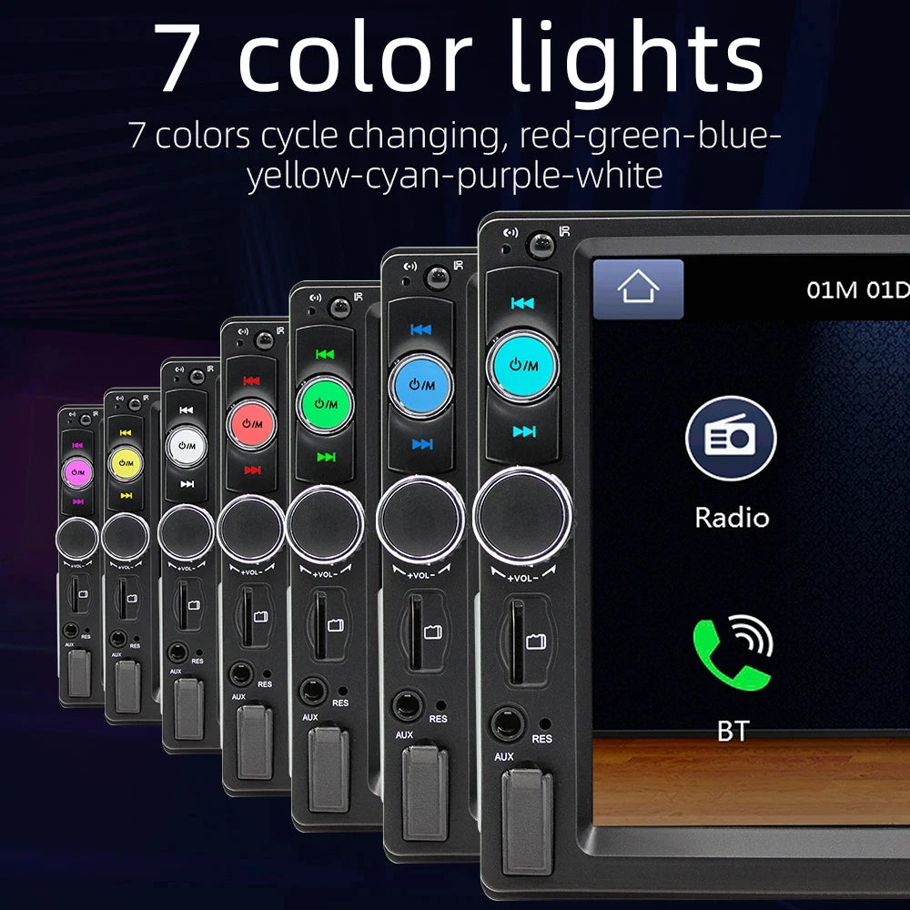 7inch Quality Single 1Din Touch Screen Car Stereo Radio With Handle Remote Control Camera For Apple/Android CarPlay Bluetooth