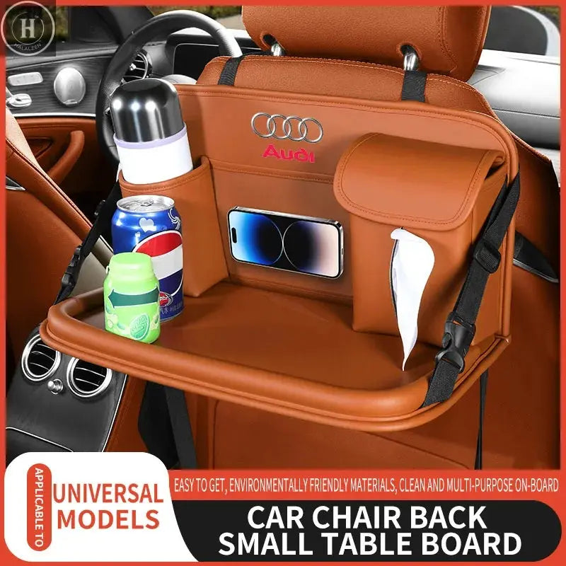 Car Seat Back Storage Bag Foldable Dining Table Tablet Tray Hanging Bag for Audi A1 A3 A4 A5 A6 A7 A8 Q3 Q5 Q7 Q8 RS4 RS5 S3 S4 HALALZEN