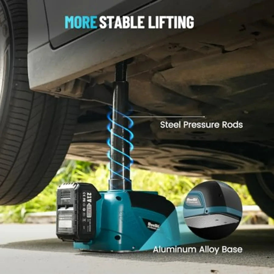 Electric Car Jack Battery-Powered, 5Ton 21V Cordless Car Hydraulic Jack with 4.0Ah Battery & Remote Control, Portable Emergency