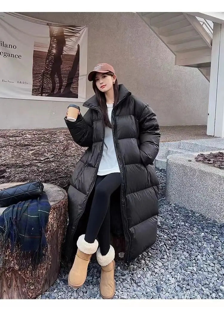 2024 Winter New Down Cotton X-long Parkas Women's Thick Warm Korean Padded Jacket Winter Clothes Waterproof Women Puffer Coat