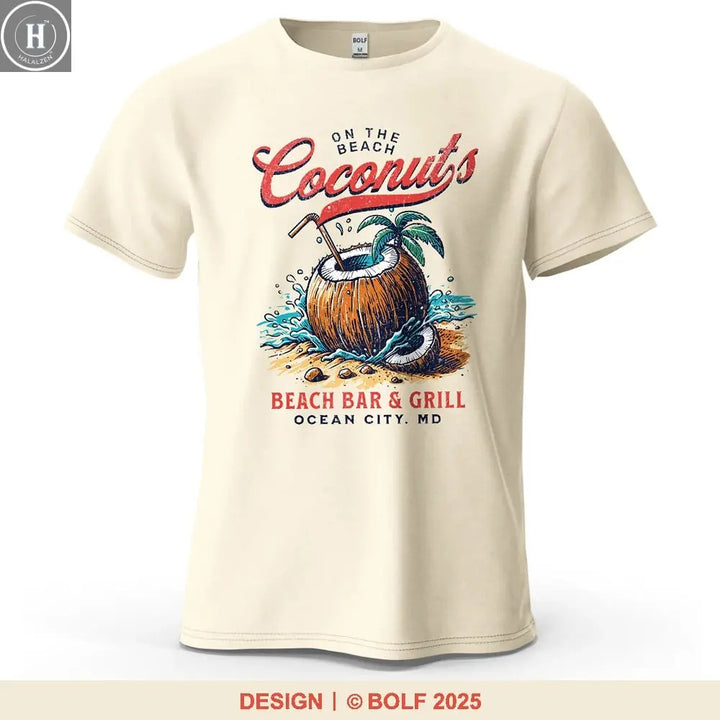 Men's Beach Outings Graphic Short Sleeve T-Shirt 100% Cotton Vintage Printed Tops Tee for Women Summer Casual Sportswear HALALZEN