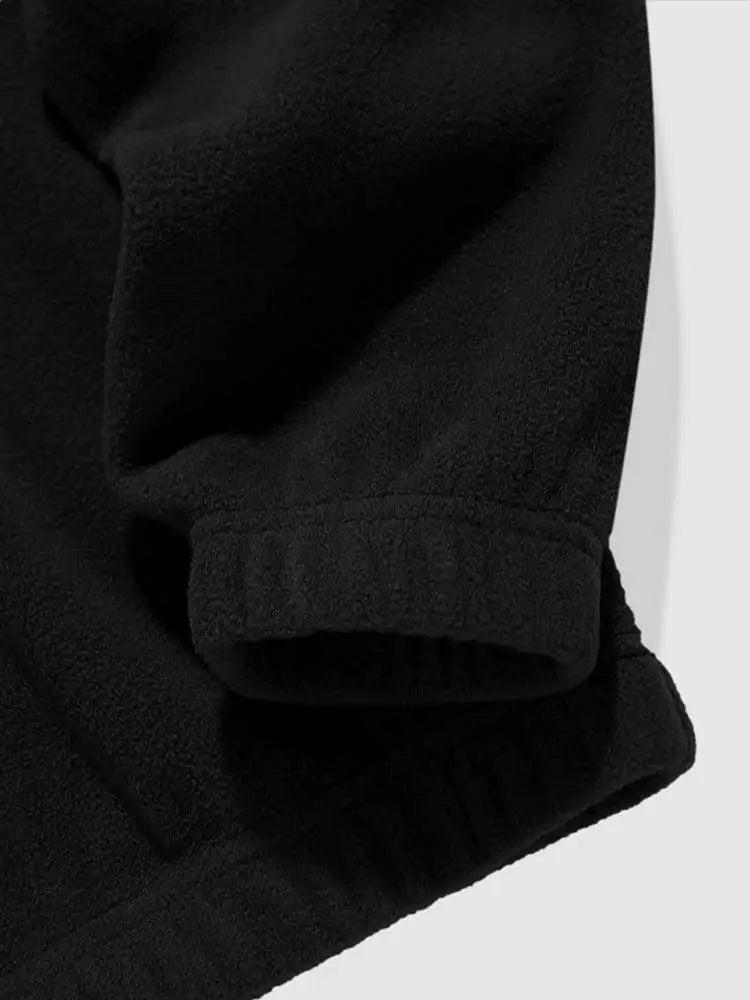 ZAFUL Hoodie for Men Fuzzy Polar Fleece Sweatshirt Letter Embroidered Turtleneck Streetwear Pullover Winter Unisex Zipper Sweats