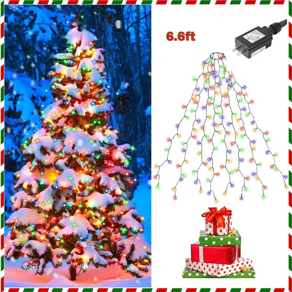 2m Christmas tree ring light string colorful decorative light