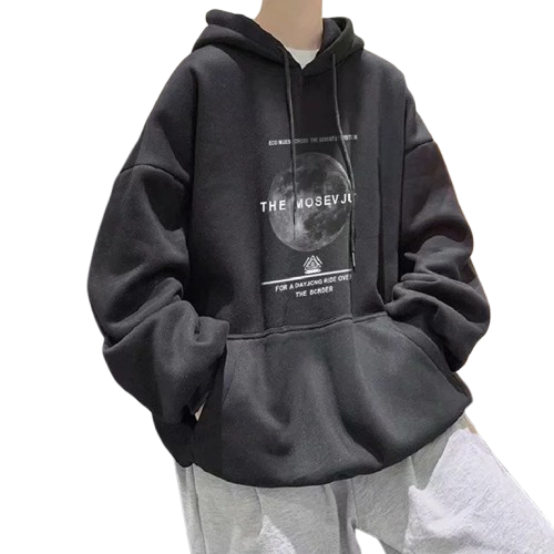 Goth Moon Graphic Print Y2K Hoodies Men Hip Hop Fashion Pullovers Hoody Autumn Streetwear Fleece Baggy Hooded Sweatshirts