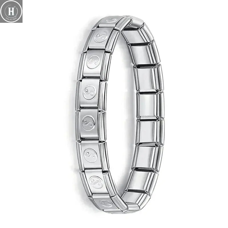 Hapiship New Women's Jewelry 9mm Width Italian Elastic Charm Bracelet Fashion Stainless Steel Bangle ST- HALALZEN