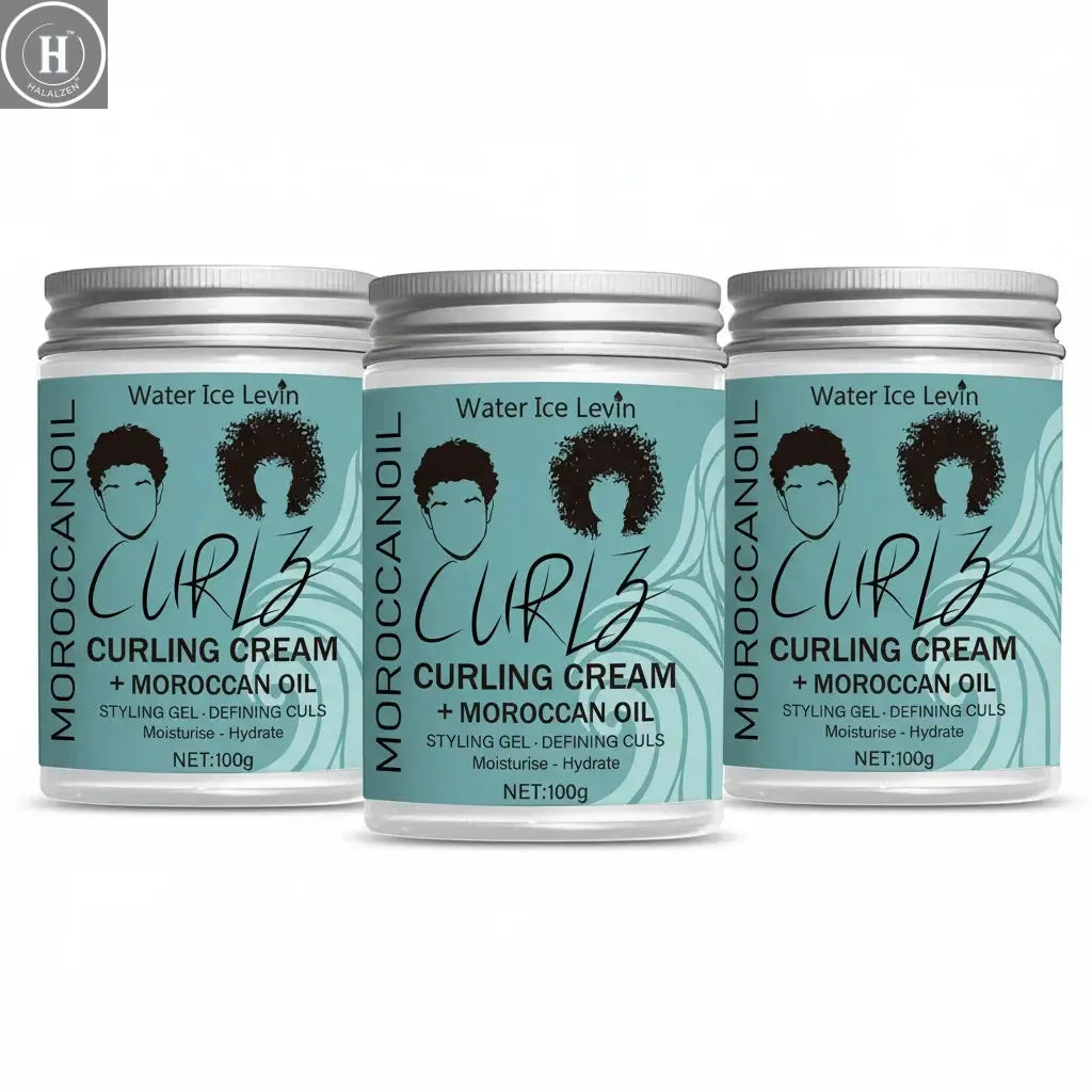 Coconut Oil Curling Cream - Hydrating Curl Definition, Softness & Shine, Frizz Control, Winter Hair Care, All Hair Types HALALZEN